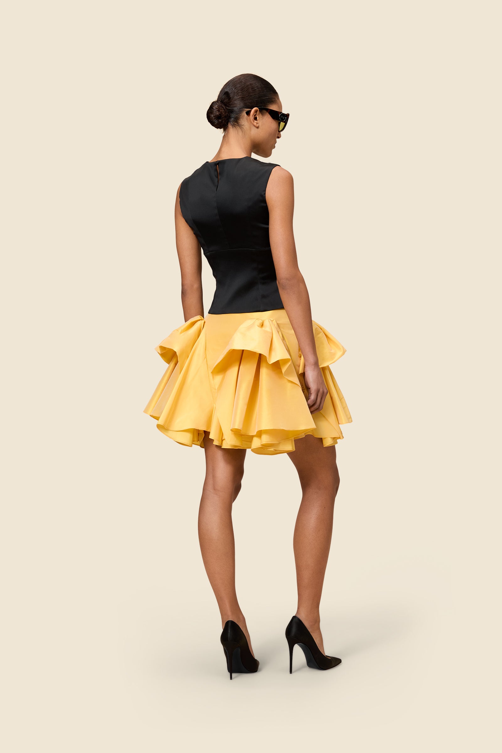 Yellow / TUCK UP MIDI SKIRT