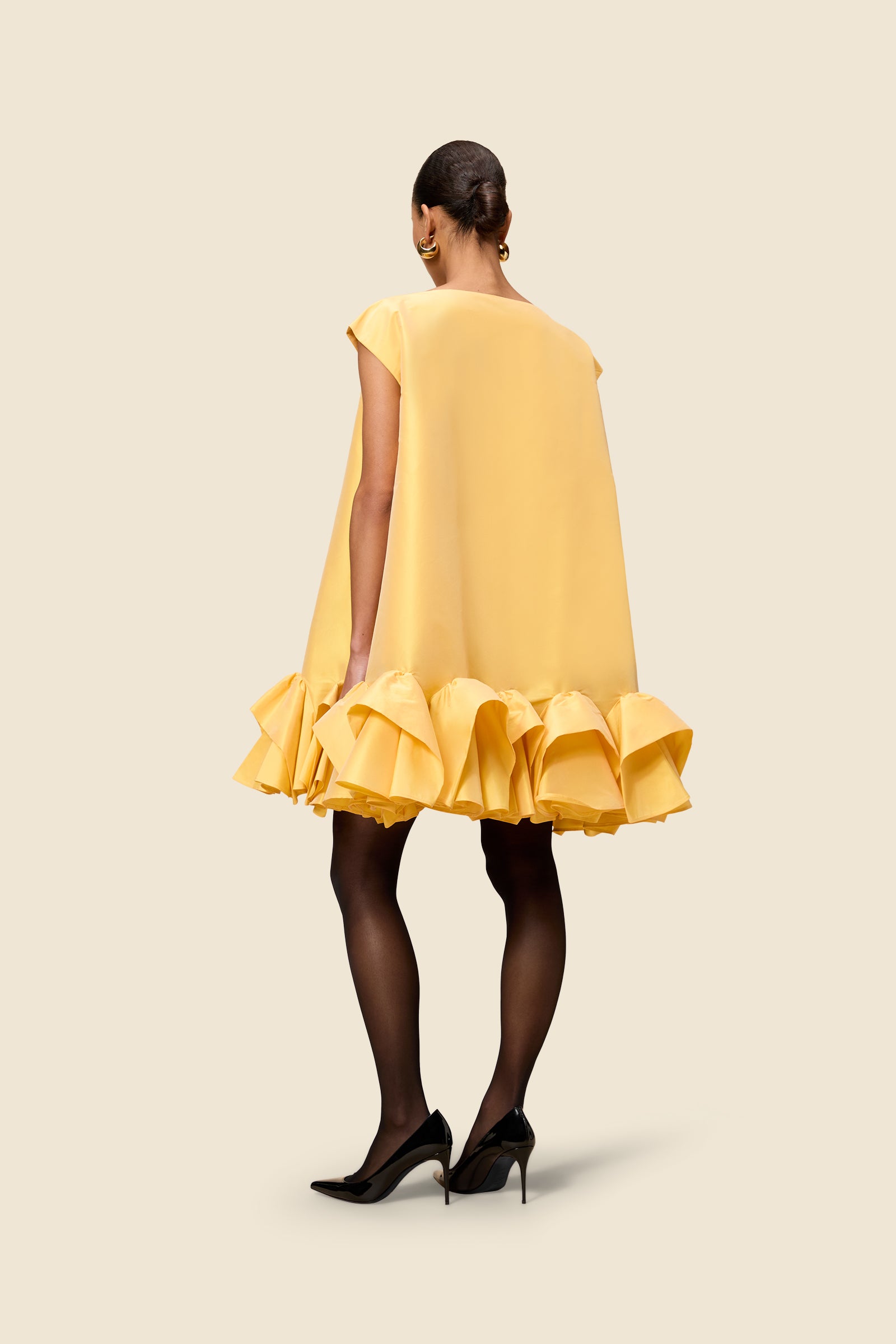 Yellow / TUCK UP MINI DRESS