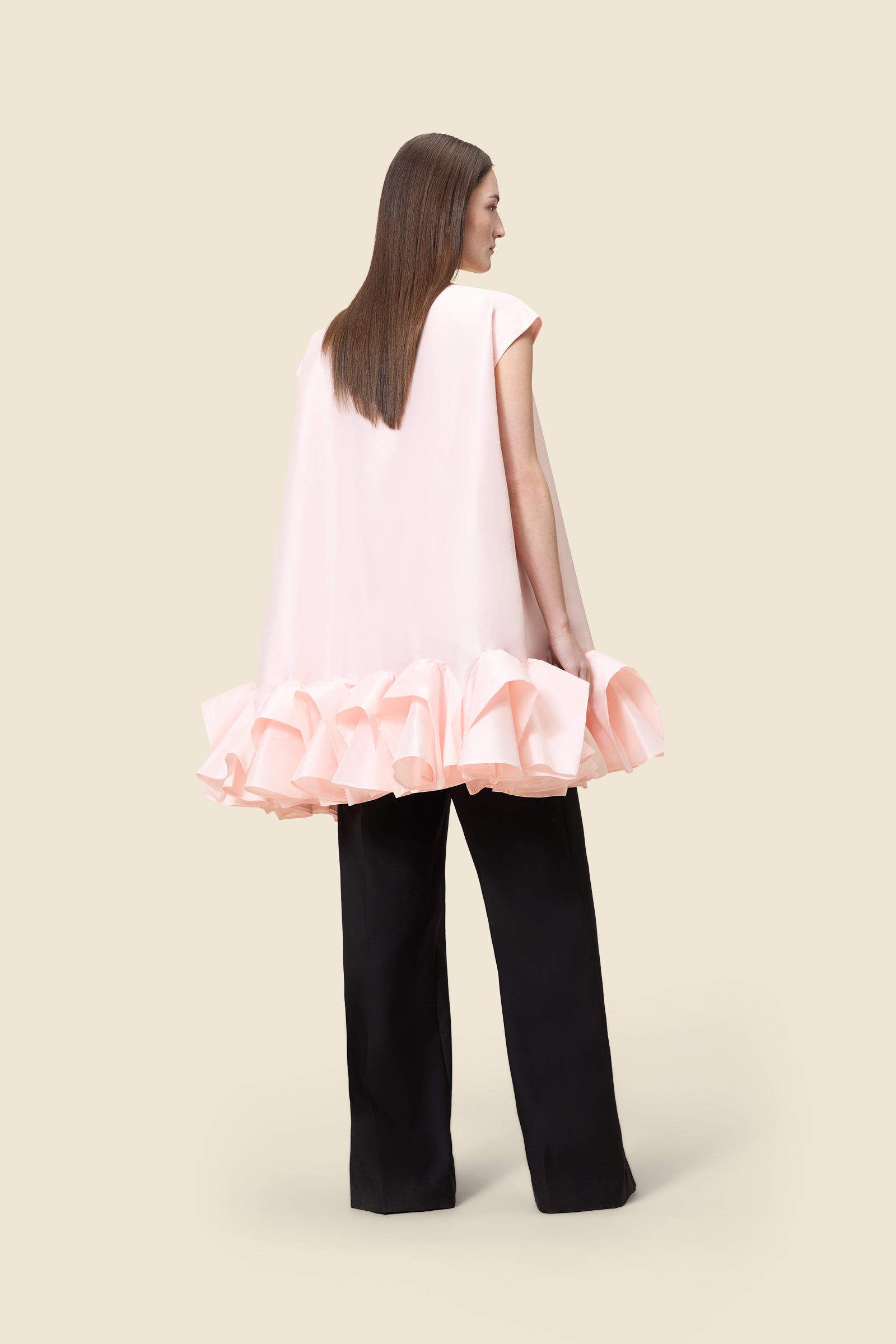 Peach / TUCK UP MINI DRESS