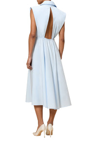 Robe chemise à dos nu - Light Blue