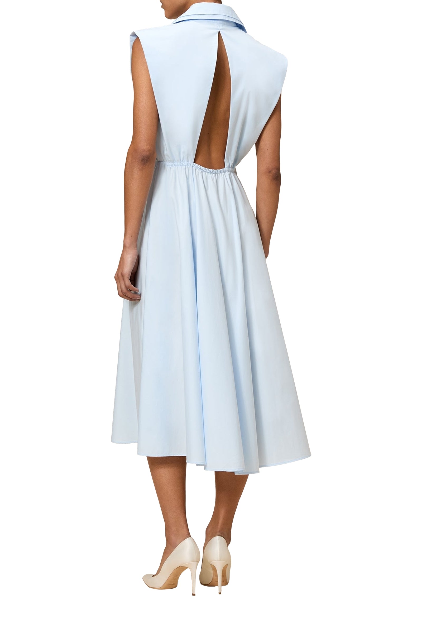 Robe chemise à dos nu - Light Blue