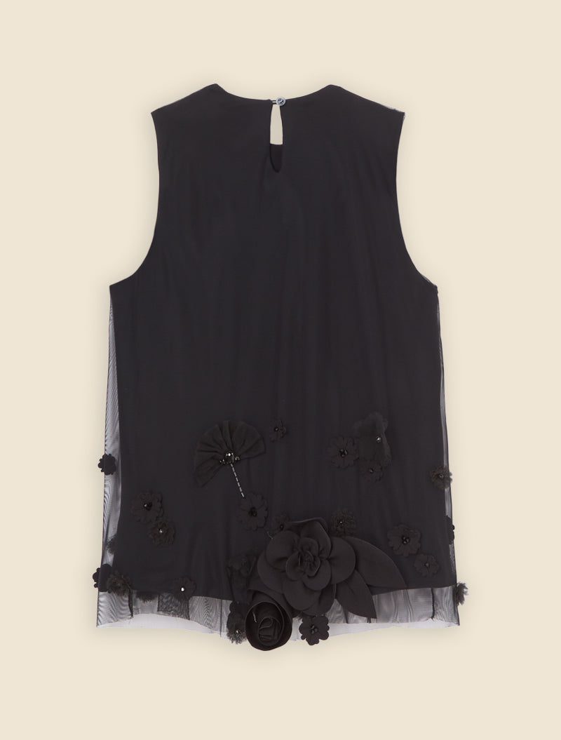 Black / FLORAL EMBROIDERY TOP