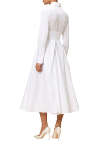 Robe chemise plissée - White