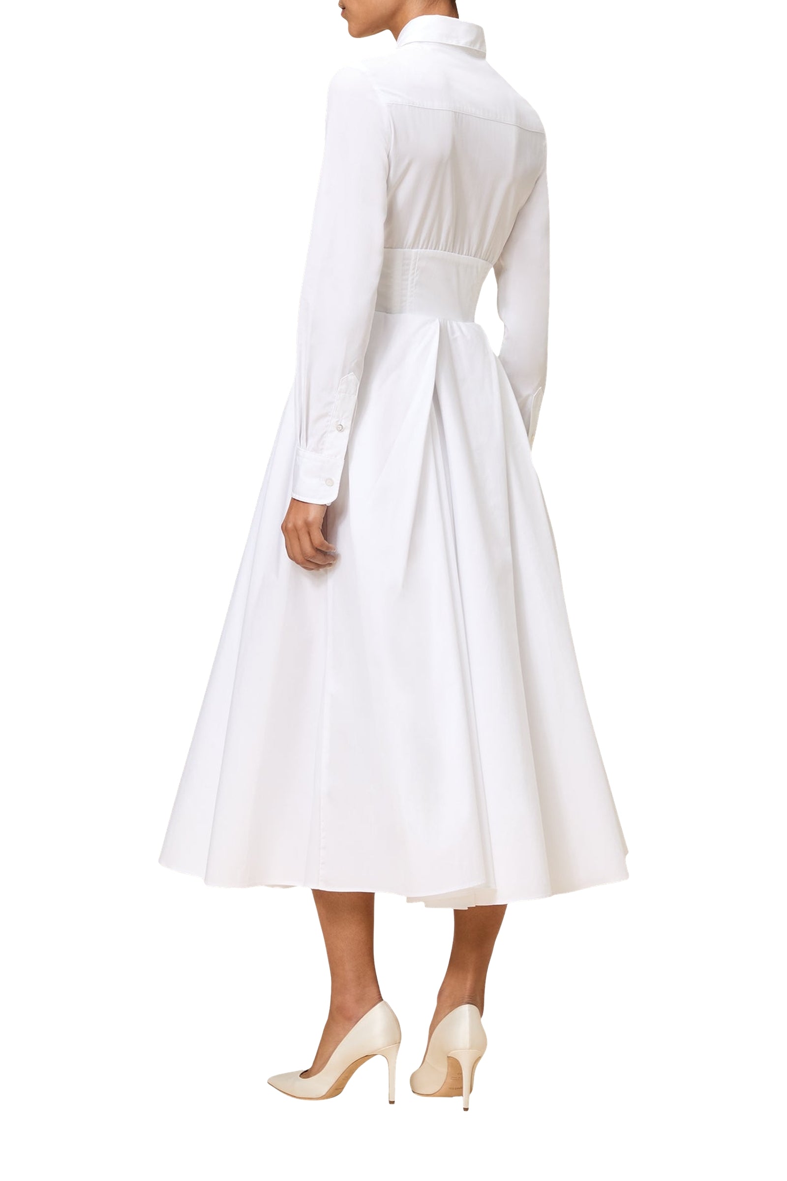 Robe chemise plissée - White