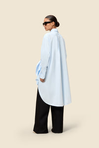 Light Blue / KNOTTED SHIRT DRESS