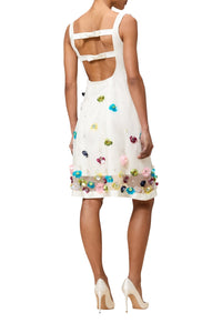 Robe courte brodée en soie - Multi