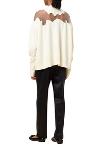 Pull oversize en laine - White