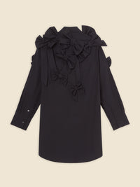 Black / BOW BOUQUET SHIRT DRESS
