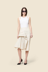 Stone / TUCK UP FITTED SKIRT
