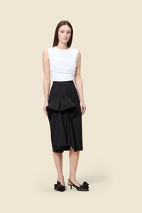 Black / TUCK UP FITTED SKIRT