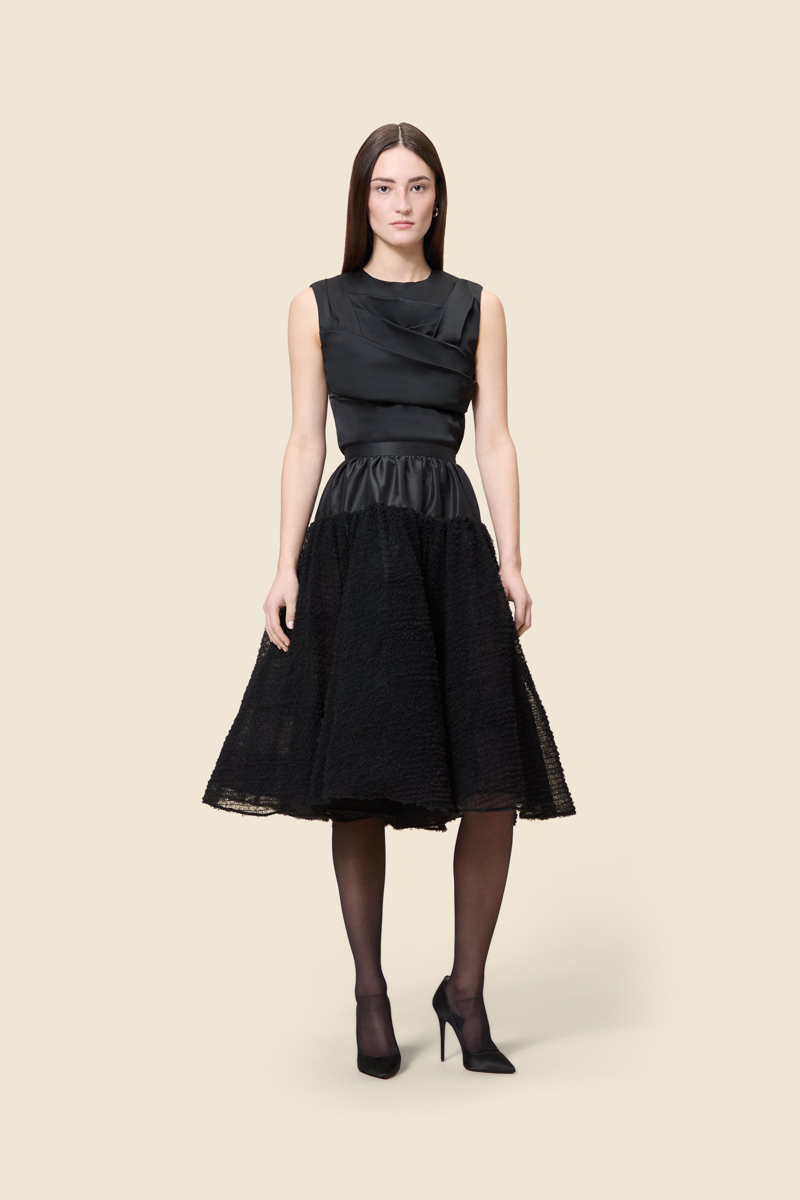 Black / DEGRADE MIDI SKIRT