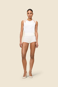 White / TRIPLE LAYER HOT PANTS