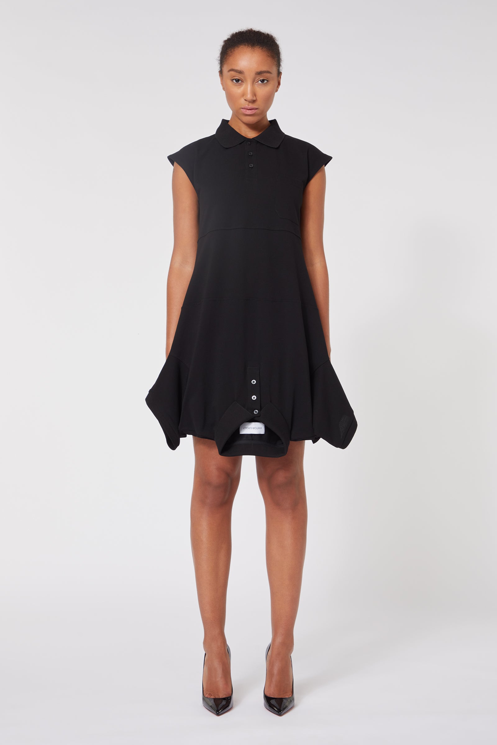 Black / POLO SHIRT DRESS