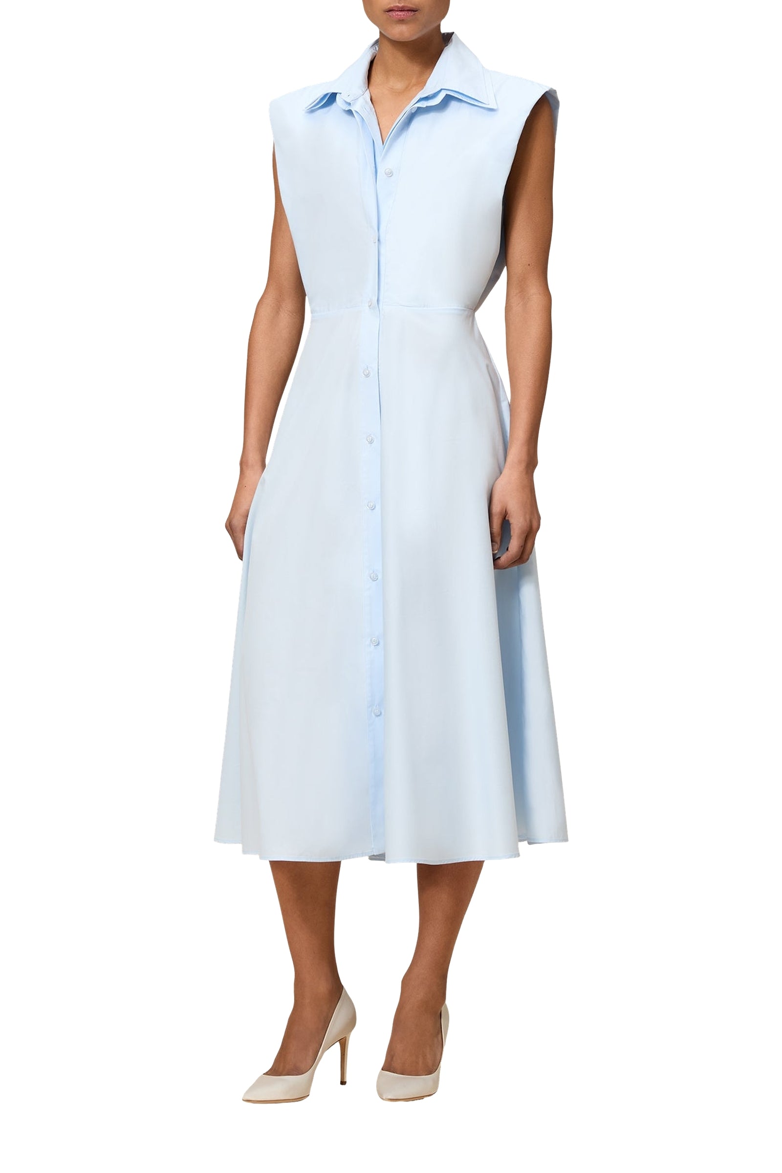 Robe chemise à dos nu - Light Blue