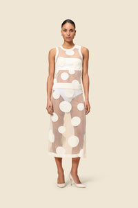 Cream / POLKADOT SKIRT