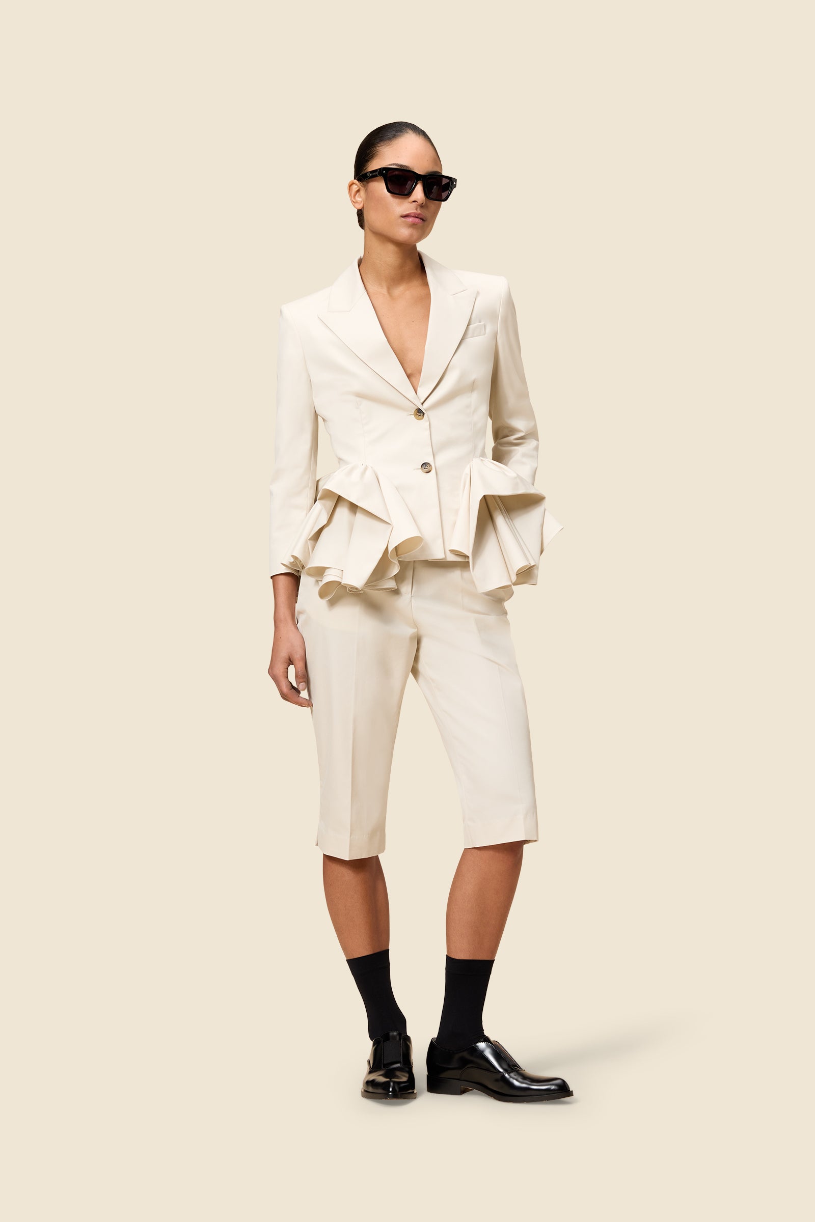 Stone / TUCK UP BLAZER