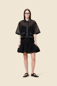 Black / DEGRADE TULLE TOP
