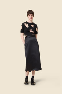 Black / HEM SKIRT
