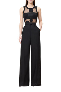 Pantalon taille haute en laine - Black