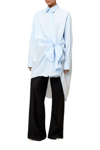 Robe chemise nouée - Light Blue