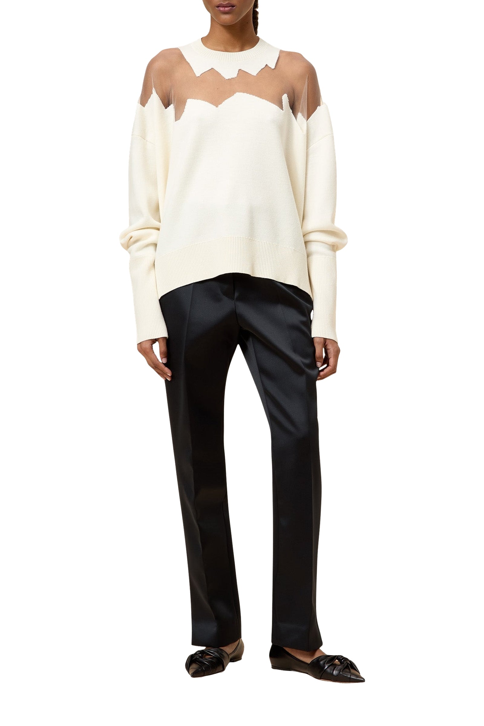 Pull oversize en laine - White