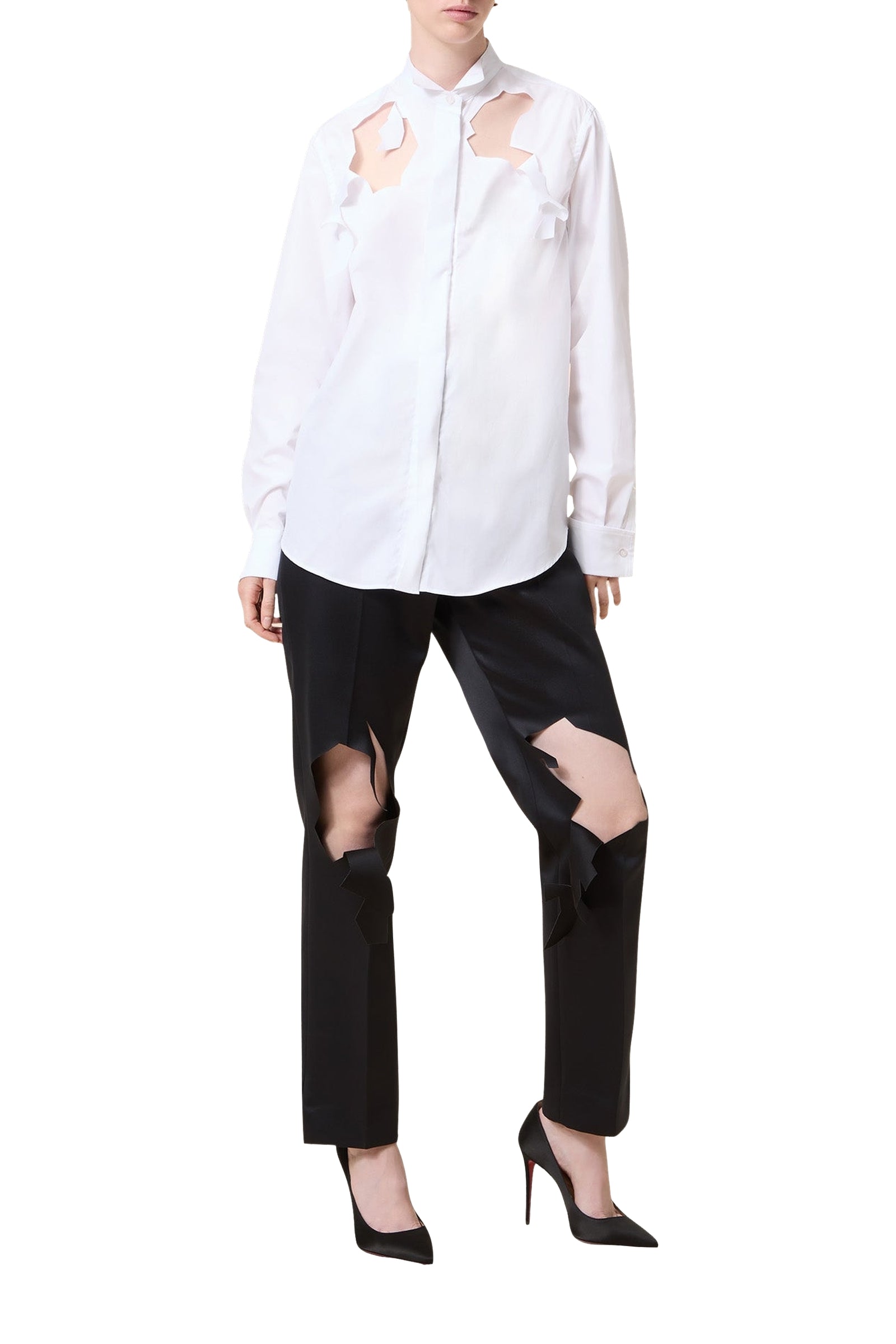 Chemise classique ajourée - White