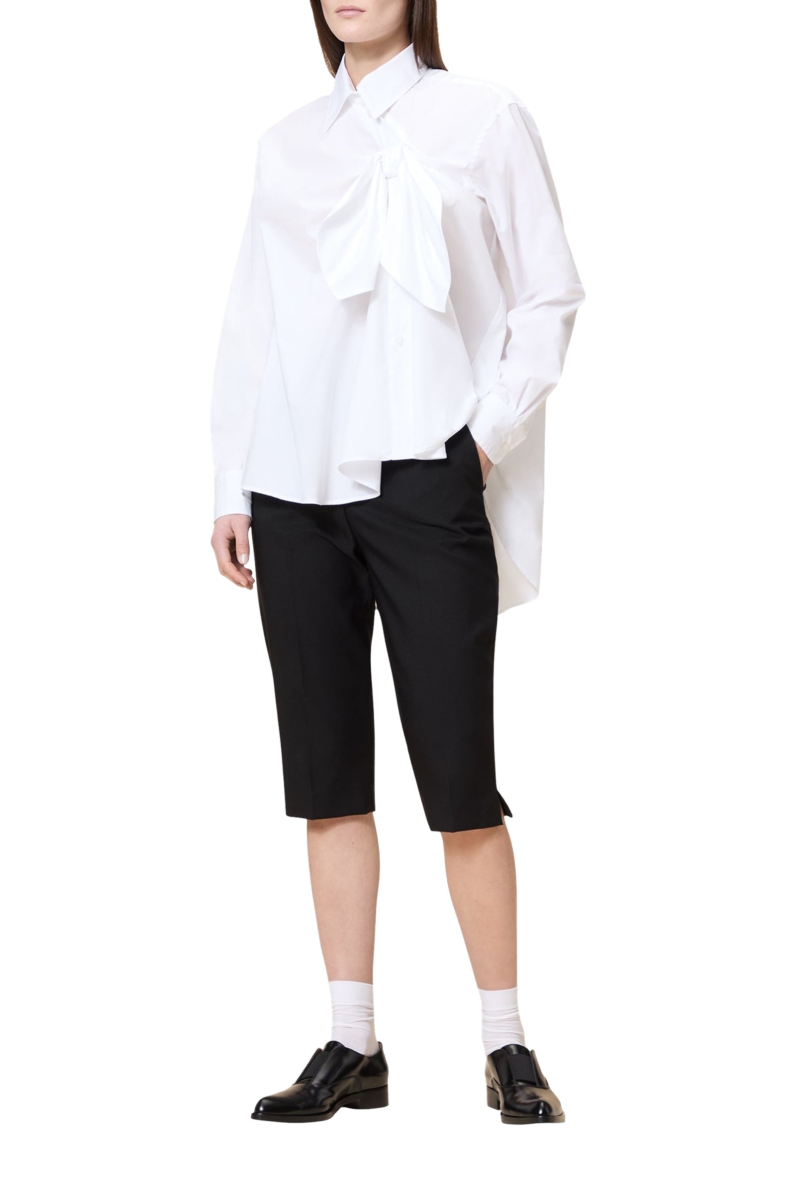 Chemise nouée asymétrique - White