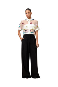 Multi / EMBROIDERED CROPPED SHIRT