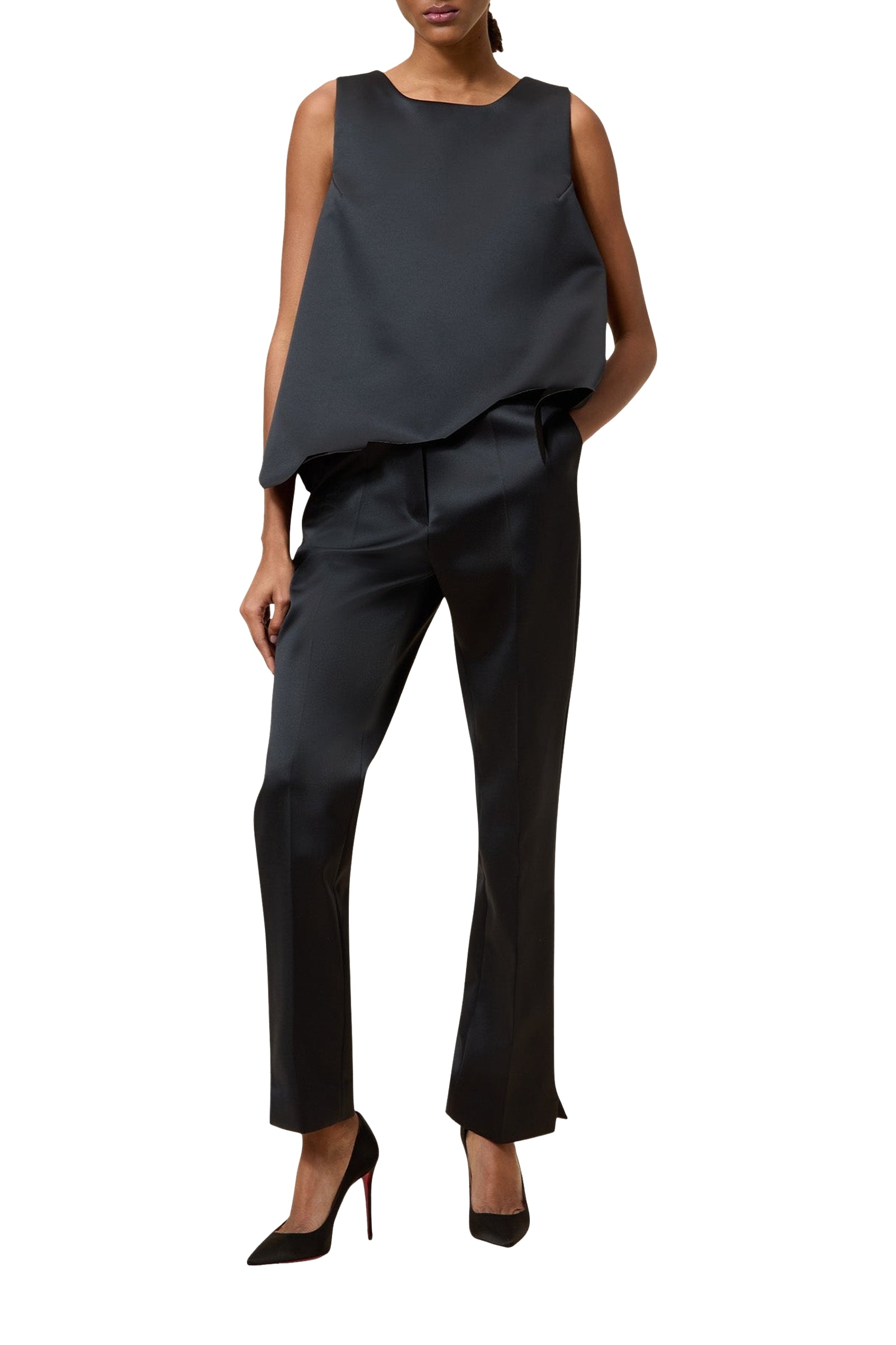 Blouse droite sans manches - Black