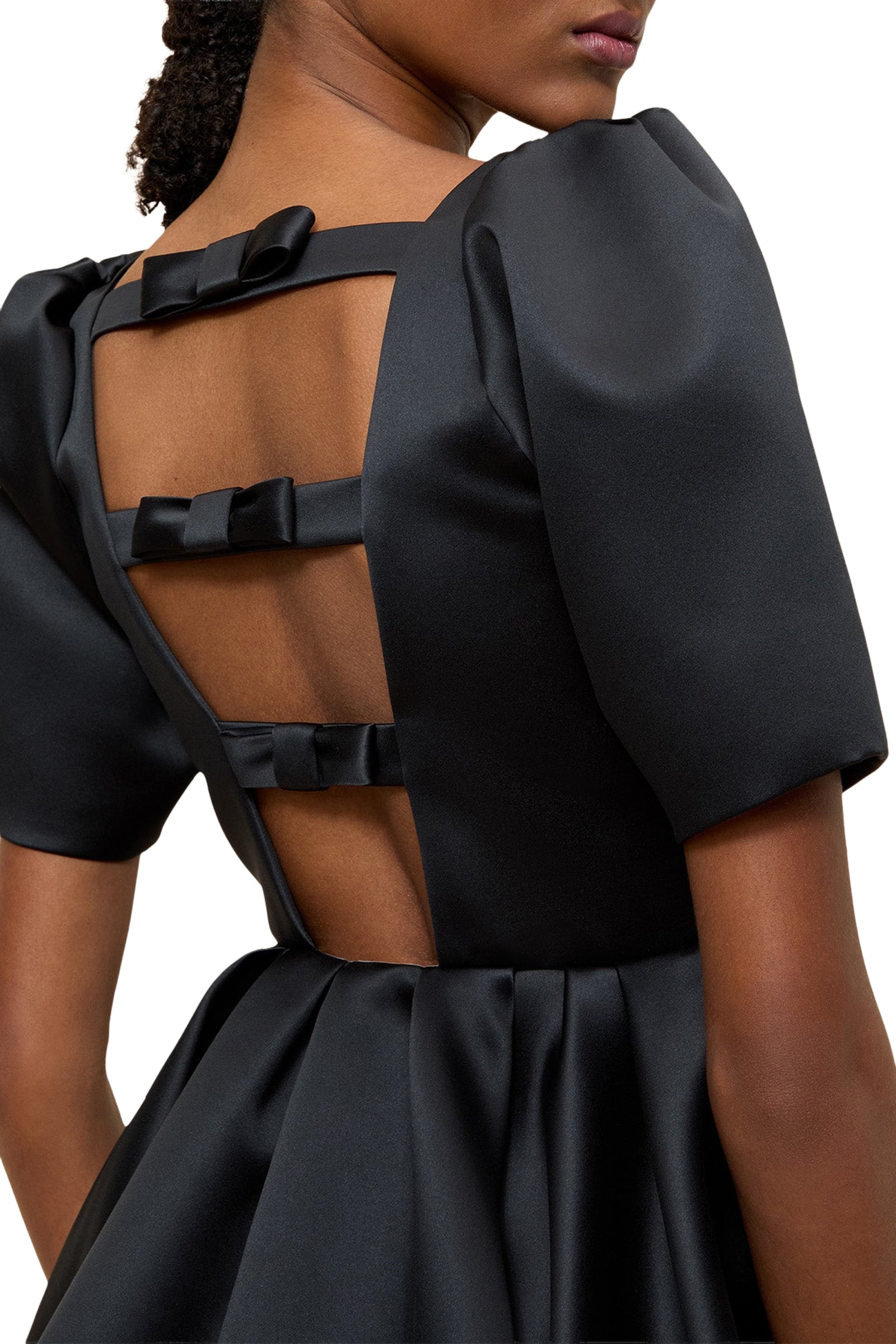 Robe courte dos noué - Black