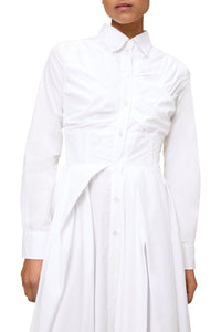 Robe chemise plissée - White