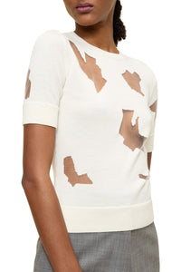 Pull manches courtes en laine - White