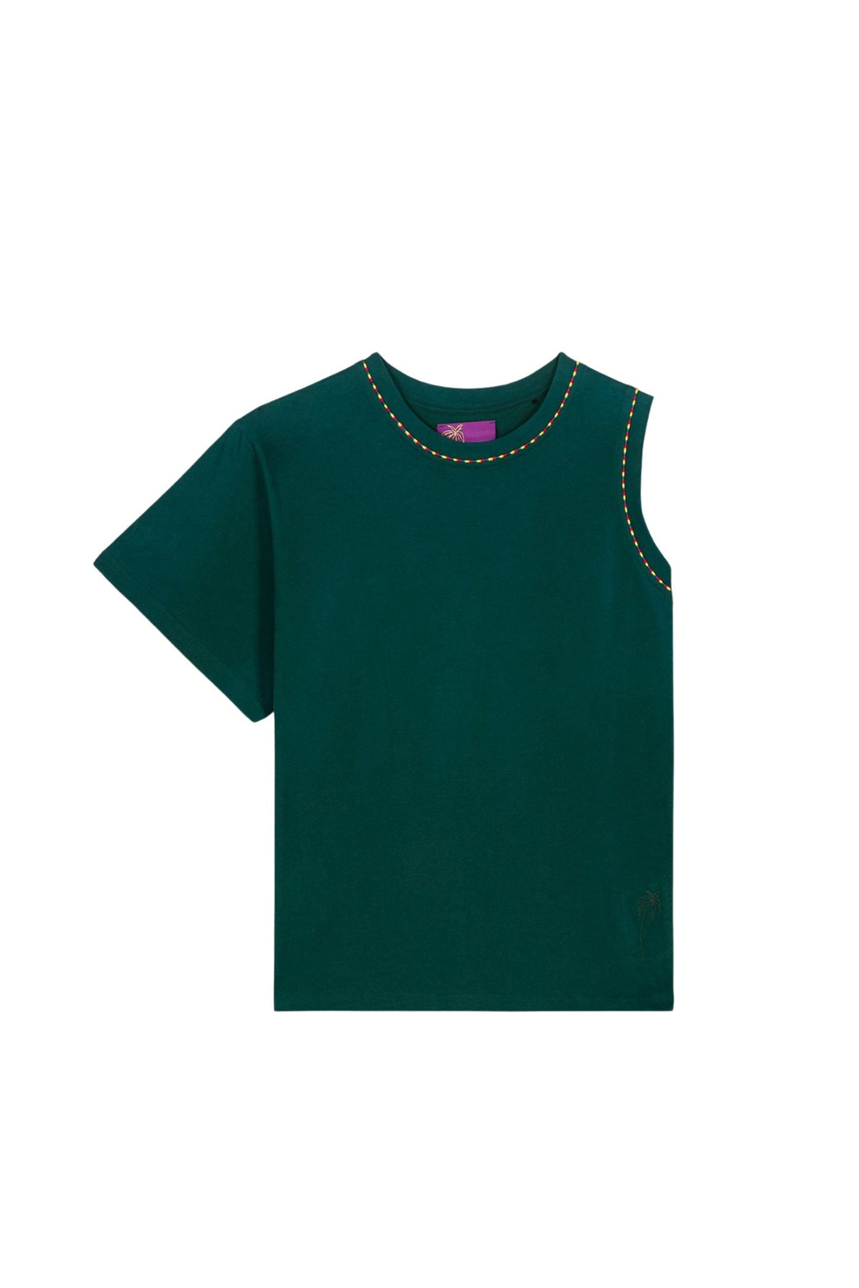 T-shirt Moss coupe asymétrique - Green