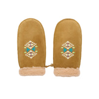 Moufles en cuir - Olive