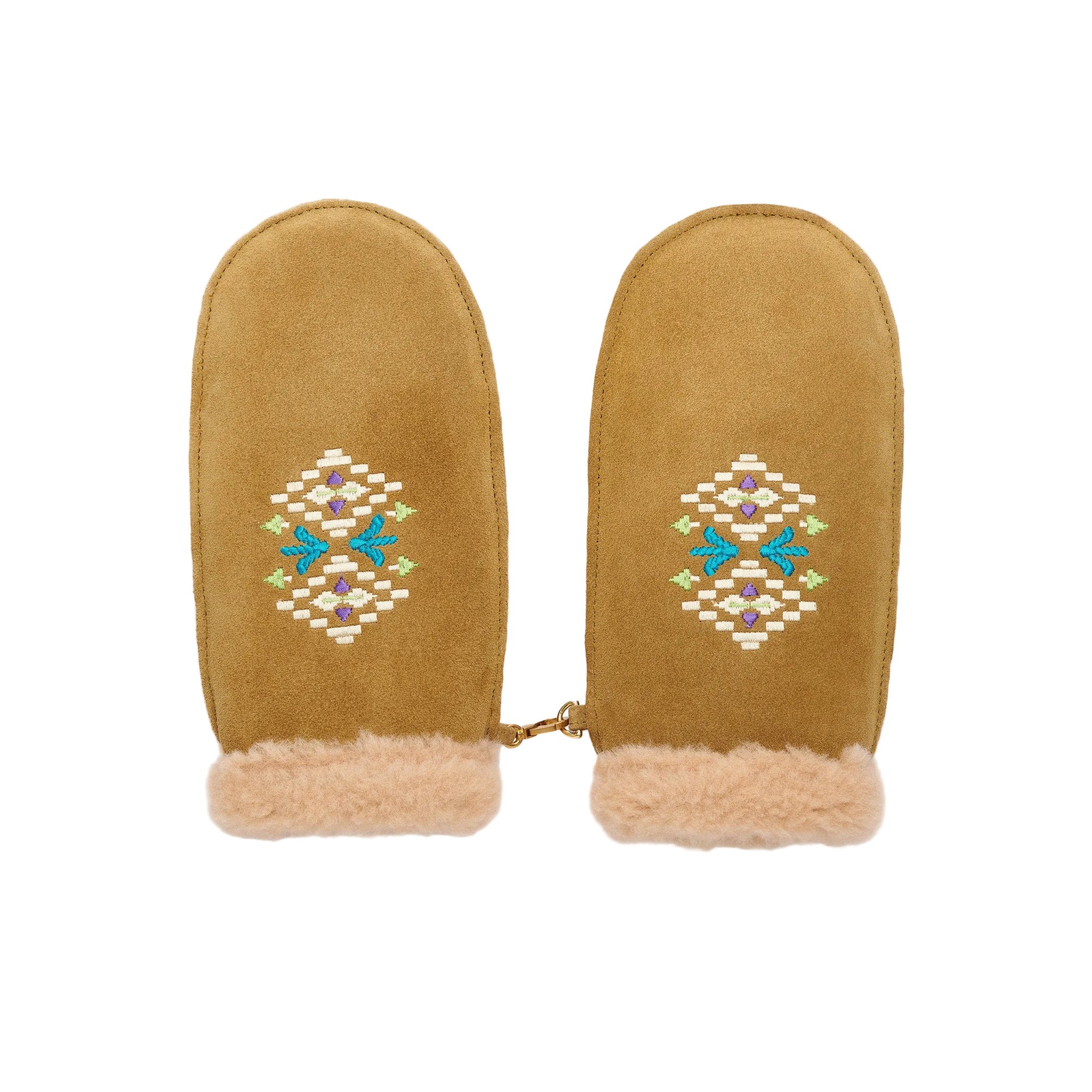 Moufles en cuir - Olive