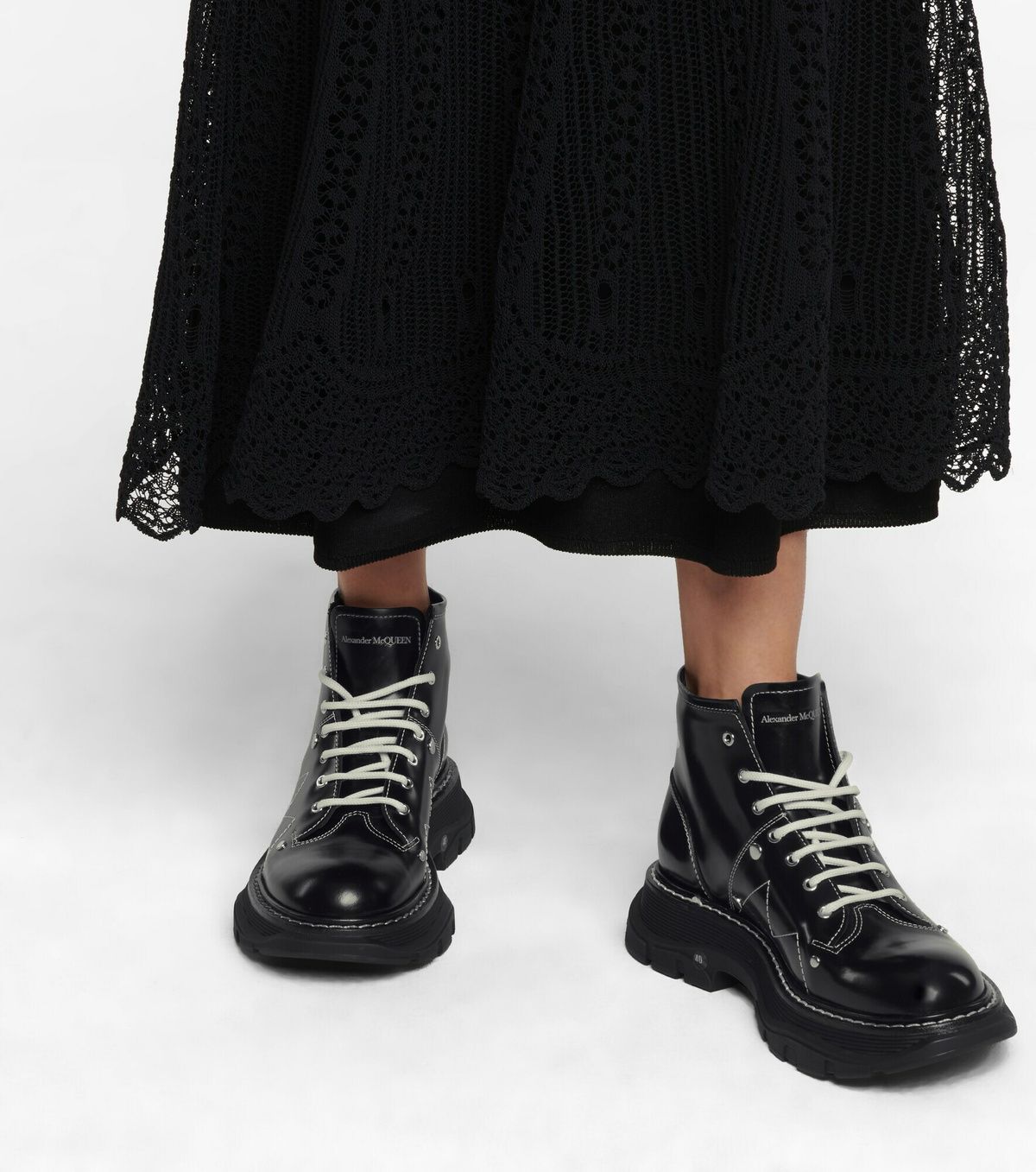 Bottines à lacets en cuir - Black