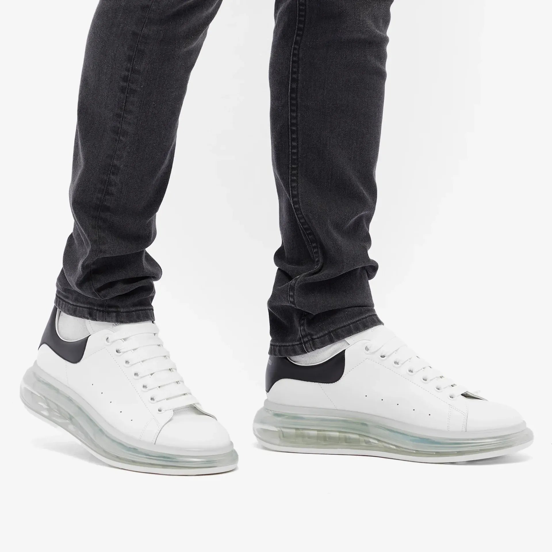 Sneakers à lacets en cuir - White Black