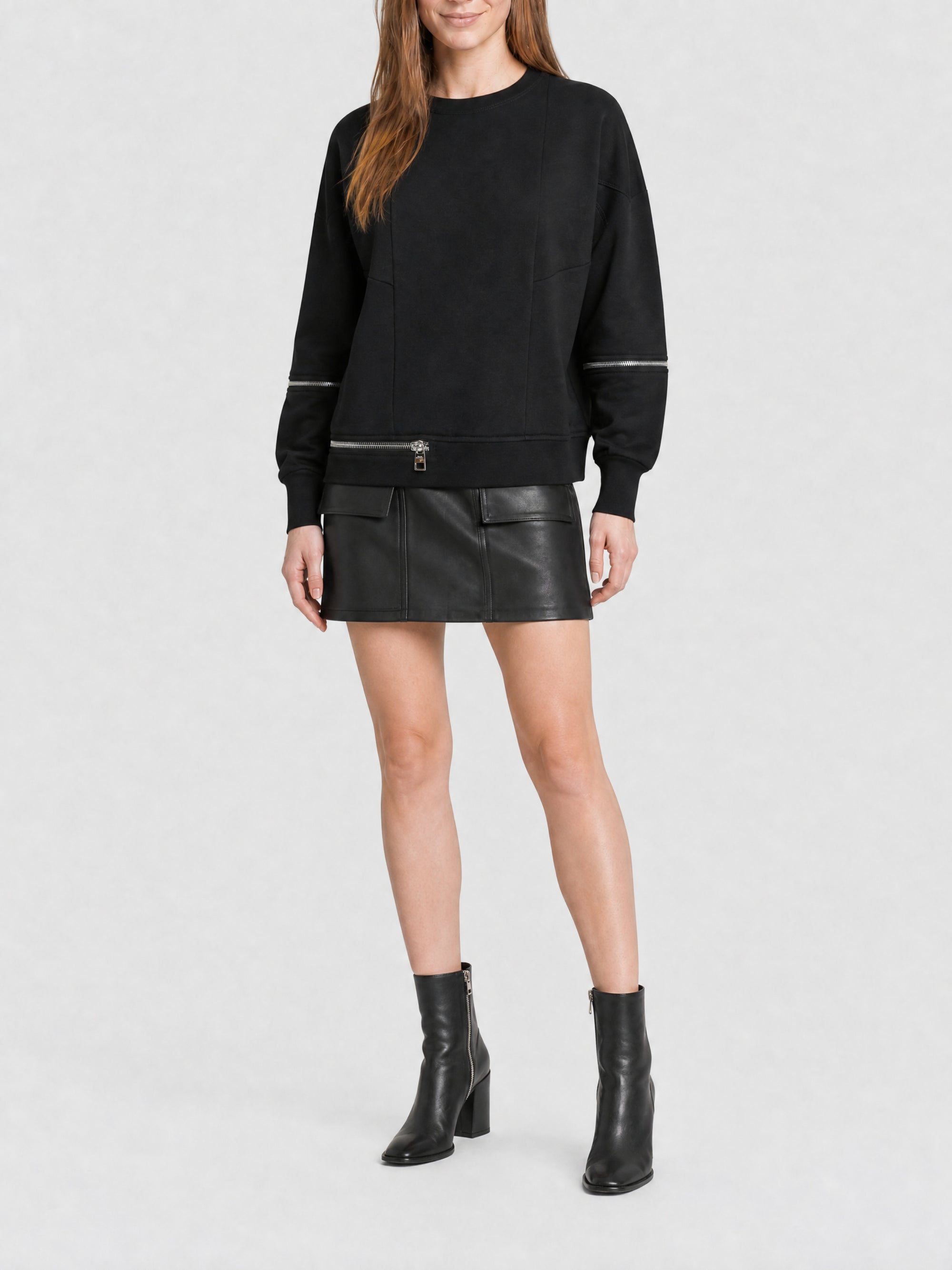 Sweatshirt à zips - Black