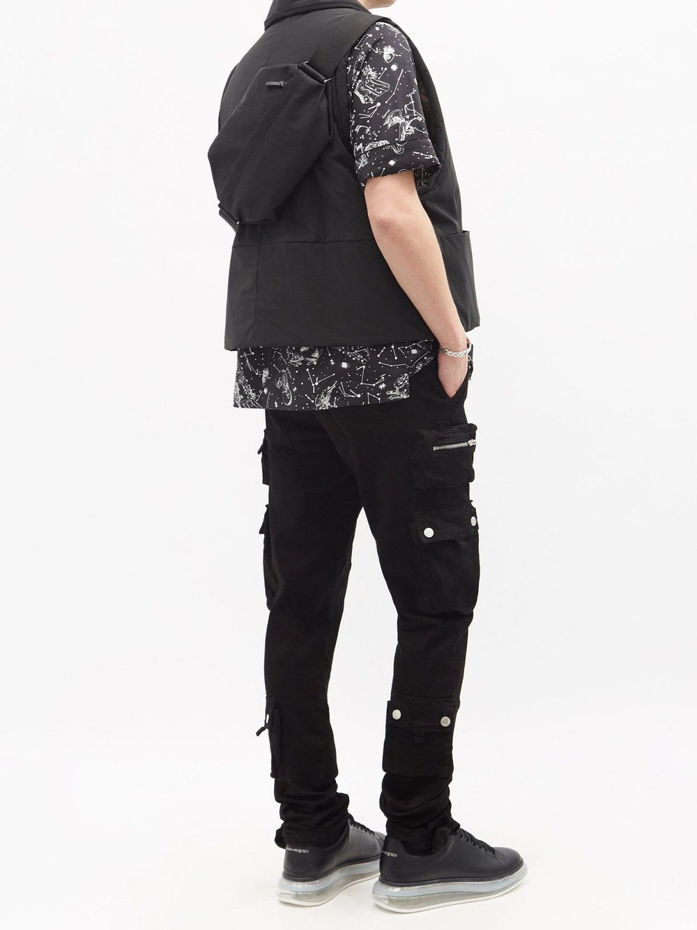 Sneakers à lacets en cuir - Black