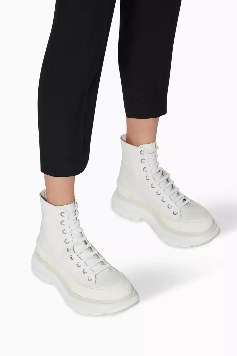 Sneakers montantes à lacets - White
