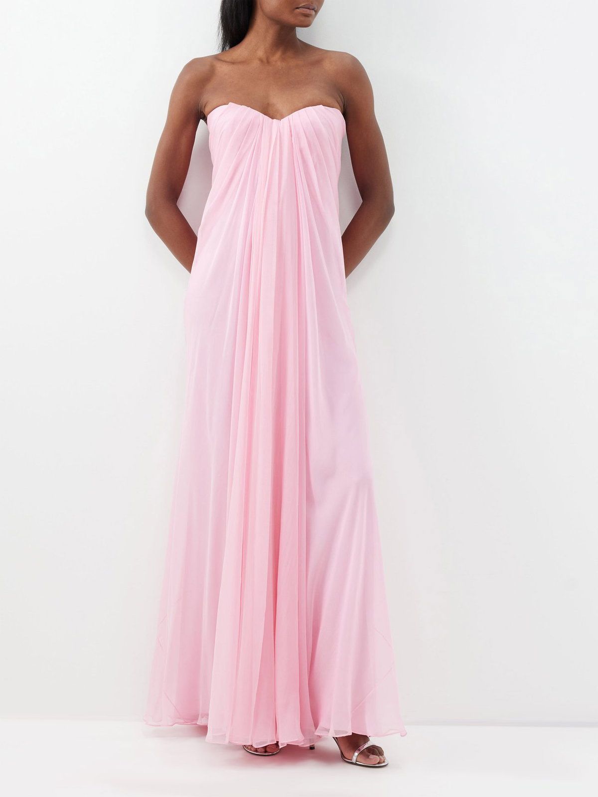 Robe bustier en soie - Pale Pink