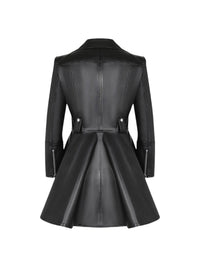 Veste à fermeture zippée en cuir - Black