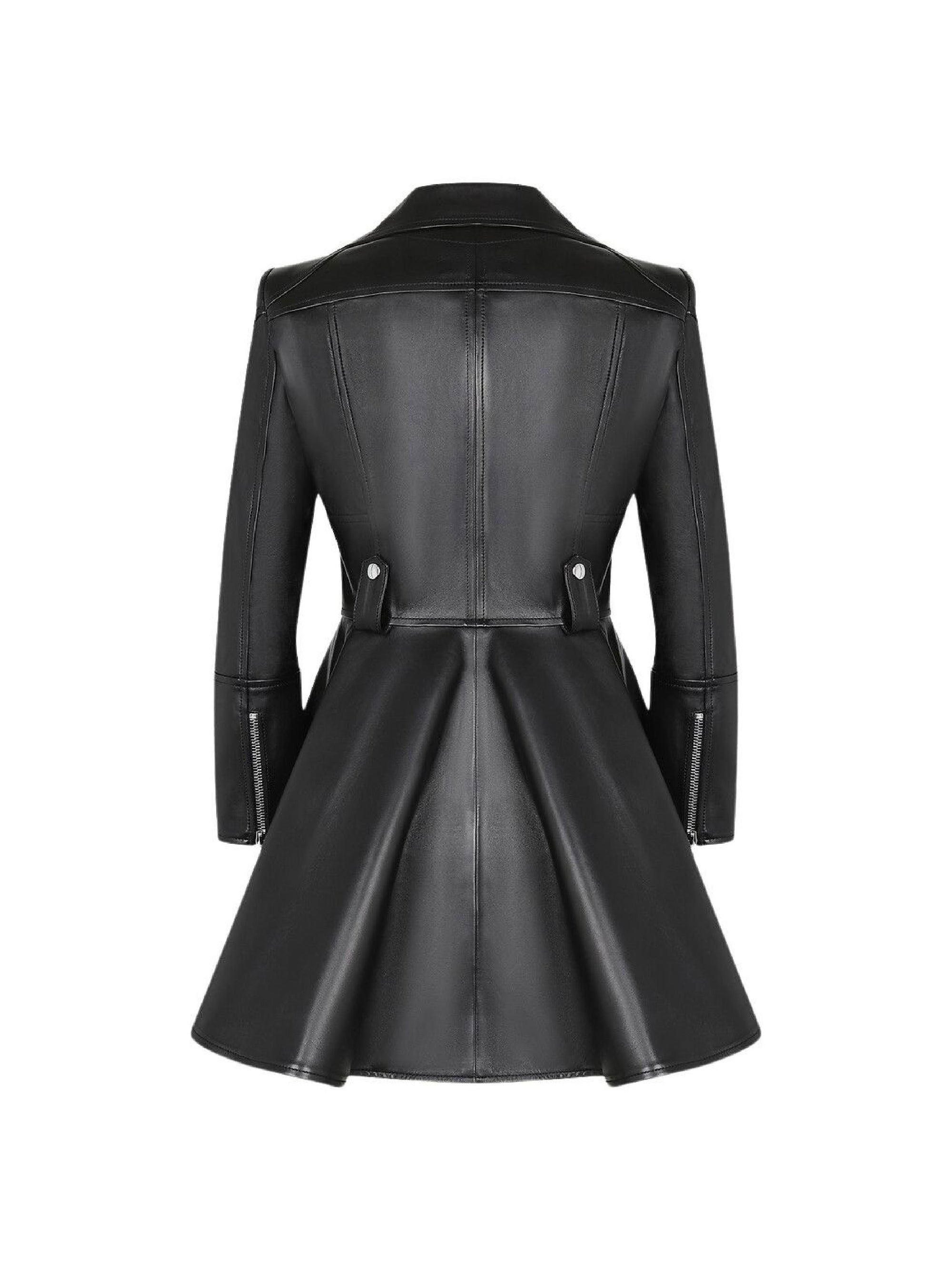 Veste à fermeture zippée en cuir - Black