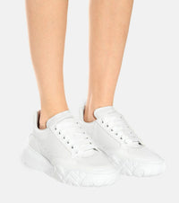 Lace-up leather trainers - White