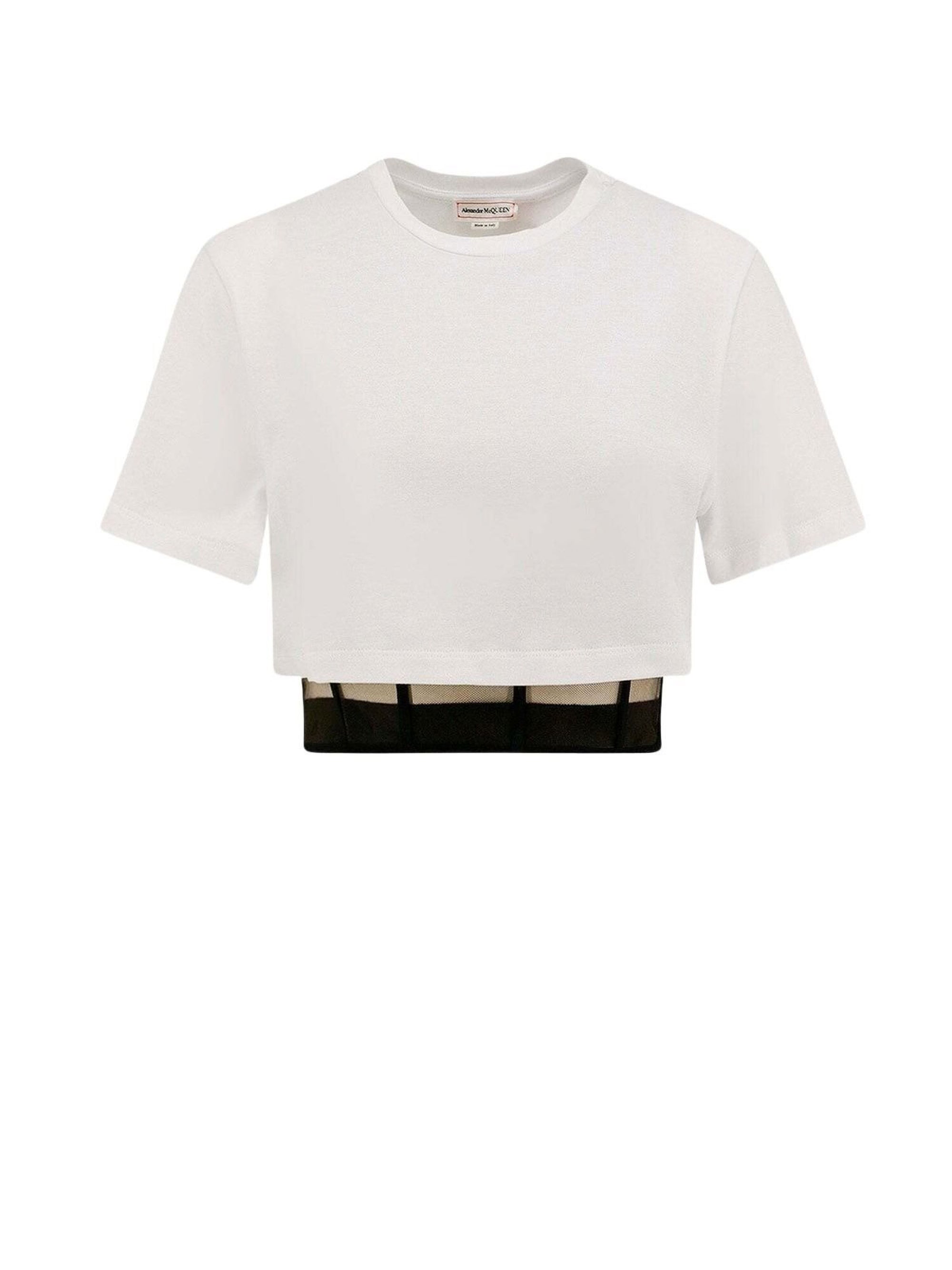 T-shirt court corset - Optical White