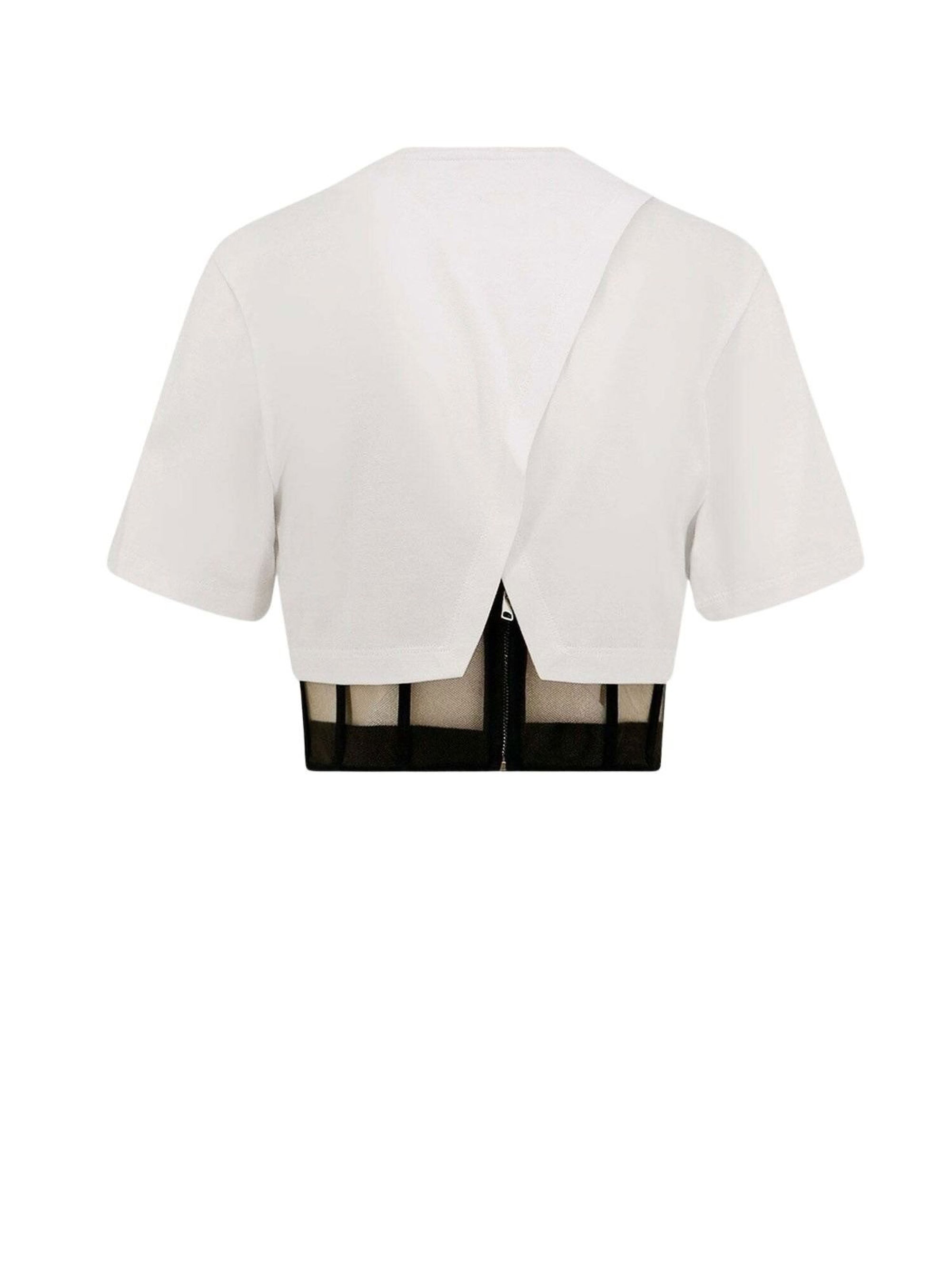 T-shirt court corset - Optical White