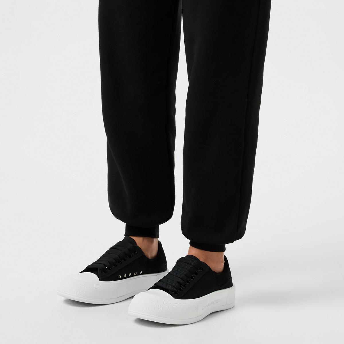 Sneakers à lacets en tissu - Black & White