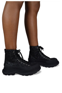 Sneakers montantes Tread Slick en cuir - Black