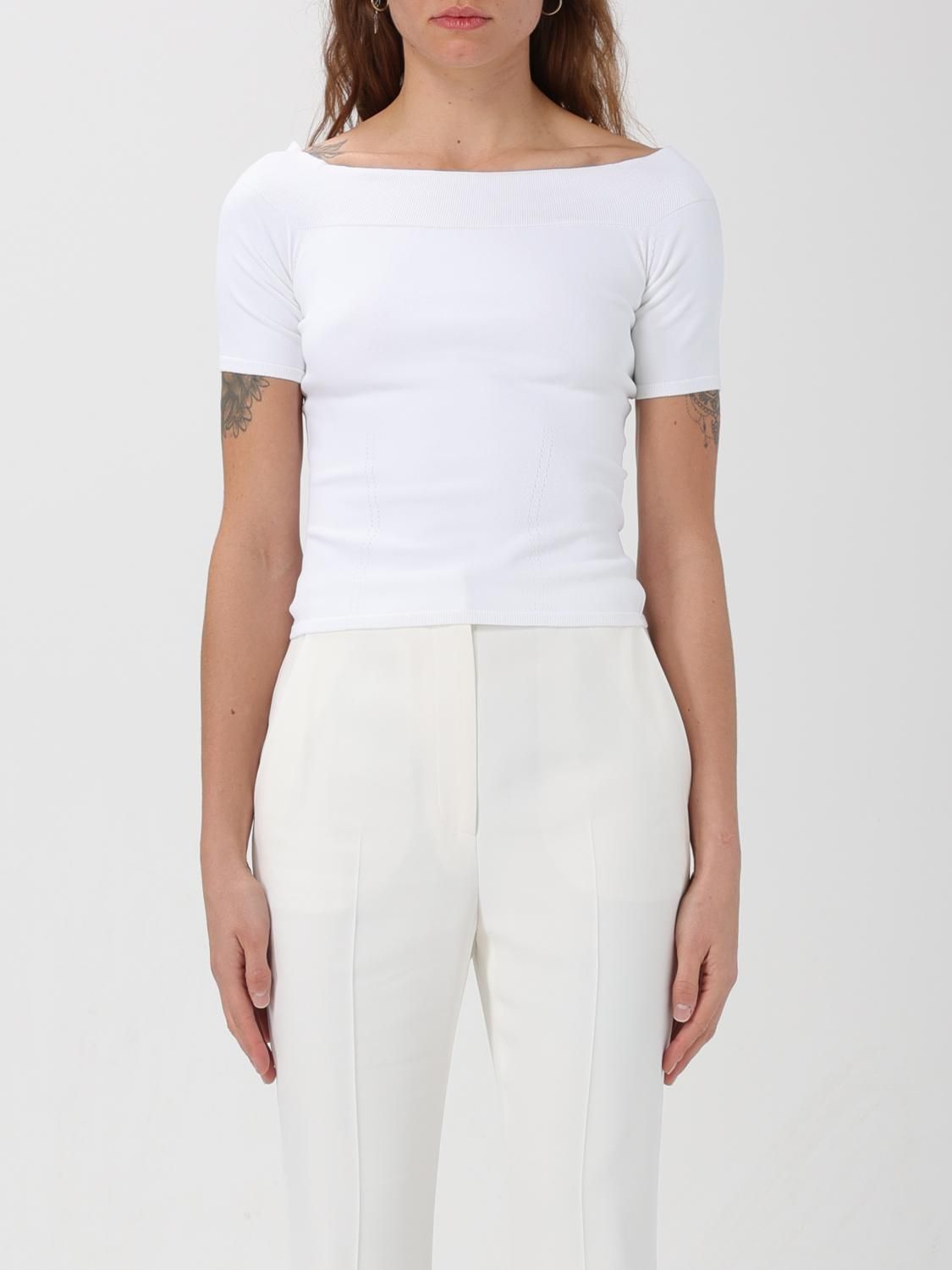 T-shirt à épaules dénudées tricoté - Optic White