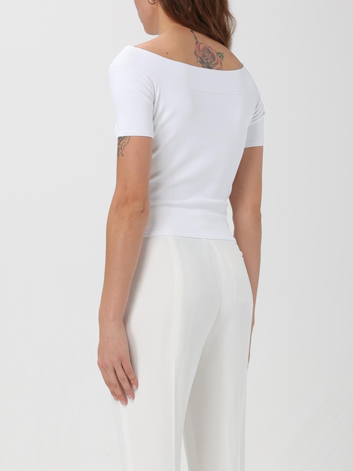 T-shirt à épaules dénudées tricoté - Optic White